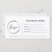 Zwart Wit Logo Cadeaubonnen (Achterkant)