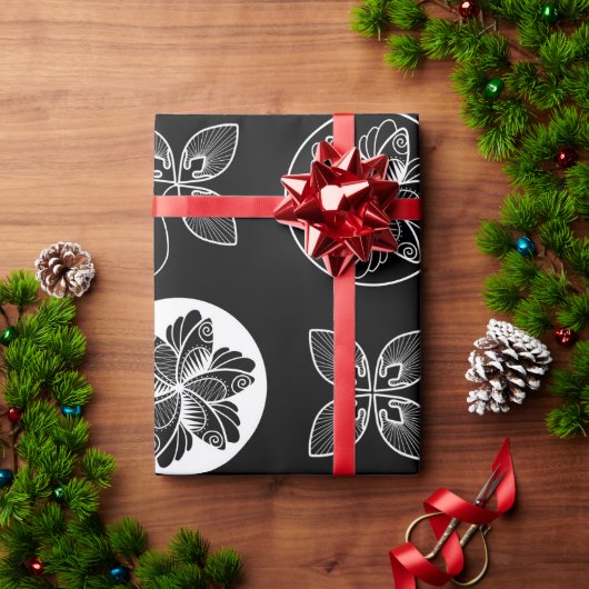 Zwart wit logo cadeaupapier (Feestdagen Geschenken)