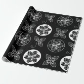 Zwart wit logo cadeaupapier (Uitgerold)