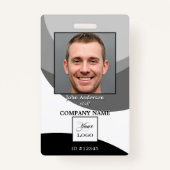 Zwart-wit Logo Foto ID-badge Badge (Voorkant)