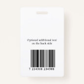 Zwart-wit Logo Foto ID-badge Badge (Achterkant)