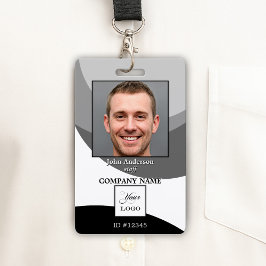 Zwart-wit Logo Foto ID-badge Badge