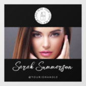 Zwart Wit Logo Foto Make-up Studio Raamsticker (Vel)