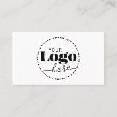 Zwart Wit Logo Foto QR Code Visitekaartje (Voorkant)