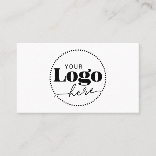 Zwart Wit Logo Foto QR Code Visitekaartje (Voorkant)