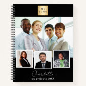 Zwart wit logo fotocollage notitieboek (Voorkant)