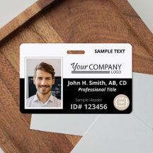 Zwart, wit logo ingangsbewijs personeelsfoto ID