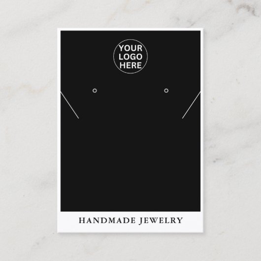 Zwart & Wit logo L Oorbellen Ketting Sieraden Contactkaartje (Voorkant)