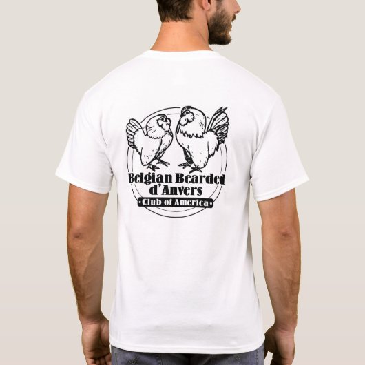 Zwart-wit logo mannen t-shirt (Achterkant)