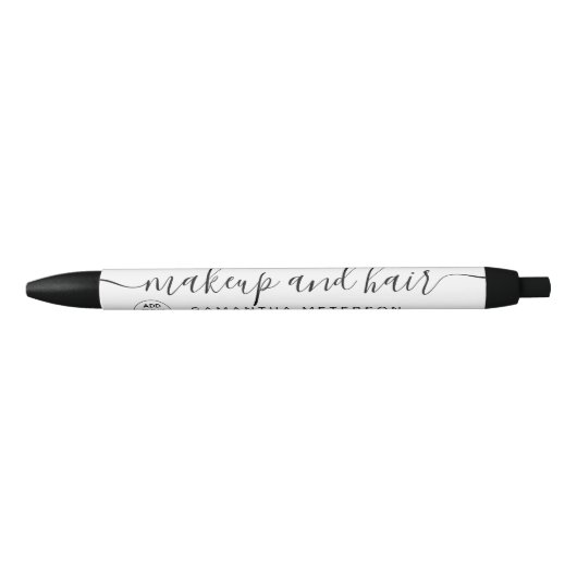 Zwart wit logo minimalistische make-up naam zwarte inkt pen (Voorkant)