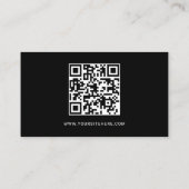 Zwart-wit Logo Minimalistische QR-code Visitekaartje (Achterkant)