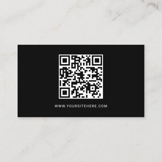 Zwart-wit Logo Minimalistische QR-code Visitekaartje (Achterkant)