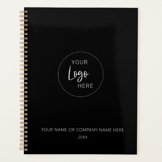 Zwart-wit Logo minimalistische zaken Planner (Voorkant)