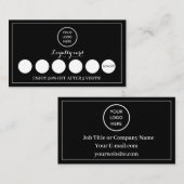 Zwart Wit Logo Modern Business Beloning Punch Klantenkaartje (Voorkant / Achterkant)