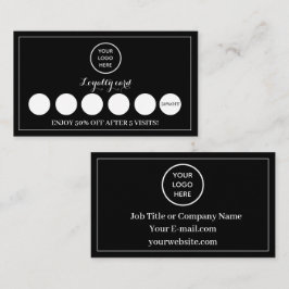 Zwart Wit Logo Modern Business Beloning Punch Klantenkaartje