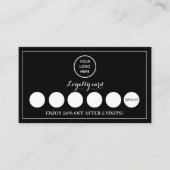 Zwart Wit Logo Modern Business Beloning Punch Klantenkaartje (Voorkant)