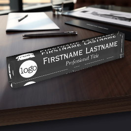 Zwart-wit - Logo, naam, professionele titel Naambordje