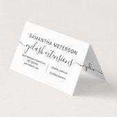 Zwart wit logo naam wimper extensions aftercare visitekaartje (Achterkant)