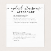 Zwart wit logo naam wimper extensions aftercare visitekaartje (Binnenkant ongevouwen)