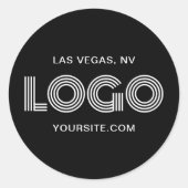 Zwart-wit Logo Promo Ronde Sticker (Voorkant)