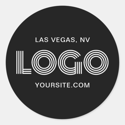 Zwart-wit Logo Promo Ronde Sticker (Voorkant)