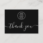 Zwart Wit Logo QR Code Bedankt voor uw bestelling Visitekaartje (Voorkant)