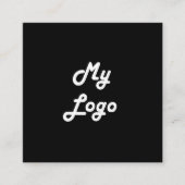 Zwart wit logo QR-code elegant Vierkante Visitekaartje (Voorkant)