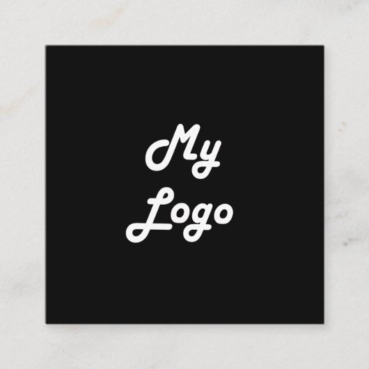 Zwart wit logo QR-code elegant Vierkante Visitekaartje (Voorkant)