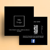 Zwart wit logo QR code Facebook volg ons Vierkante Visitekaartje