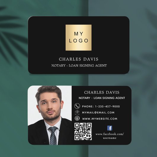 Zwart wit logo QR code foto facebook icoon Visitekaartje