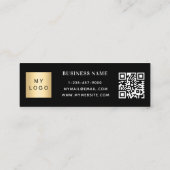 Zwart-wit logo QR-code Mini Visitekaartje (Achterkant)