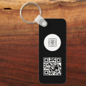 Zwart Wit Logo QR Code Promo Sleutelhangers (Voorkant)