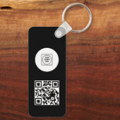 Zwart Wit Logo QR Code Promo Sleutelhangers (Achterkant)