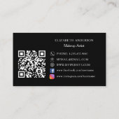 Zwart wit logo Qr code social media premium Visitekaartje (Achterkant)