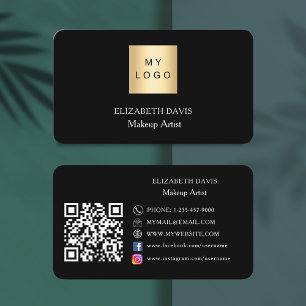 Zwart wit logo Qr code social media Visitekaartje