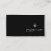 Zwart Wit Logo QR Code Zilveren Rand Bakkerij Visitekaartje (Voorkant)