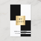 Zwart wit logo QR-codeprofessional Visitekaartje (Voorkant)