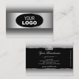 Zwart-wit Logo Silver Oval Lijst Visitekaartje