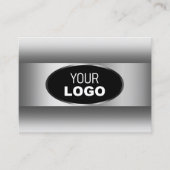 Zwart-wit Logo Silver Oval Lijst Visitekaartje (Voorkant)