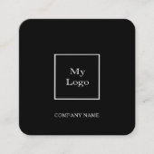 Zwart wit logo social media QR code modern Vierkante Visitekaartje (Voorkant)