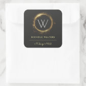 Zwart & Wit Logo Sticker voor Visagisten (Tas)