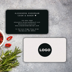 Zwart Wit Logo Thuis Bakker Catering Visitekaartje