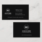 Zwart wit logo visitekaartje met twee letters (Voorkant / Achterkant)