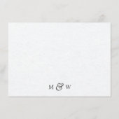 Zwart-wit logo voor moderne bruiloft informatiekaartje (Achterkant)