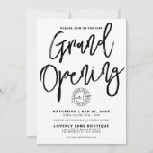 Zwart Wit Logo Zakelijk Grootse Opening Kaart (Voorkant)