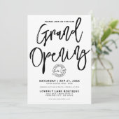 Zwart Wit Logo Zakelijk Grootse Opening Kaart (Staand voorkant)