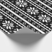 Zwart wit, lomp kerstkeukenpapier cadeaupapier (Hoek)