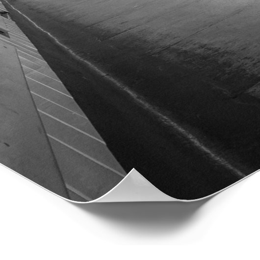 Zwart-wit London Underground Speeding Train Poster (Hoek)