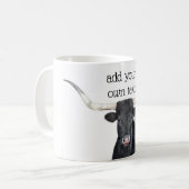 Zwart-wit Longhorn koe Voeg uw eigen offerte toe Koffiemok (Voorkant links)