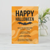 Zwart wit look gelukkig Halloween rustieke vleermu Kaart (Staand voorkant)